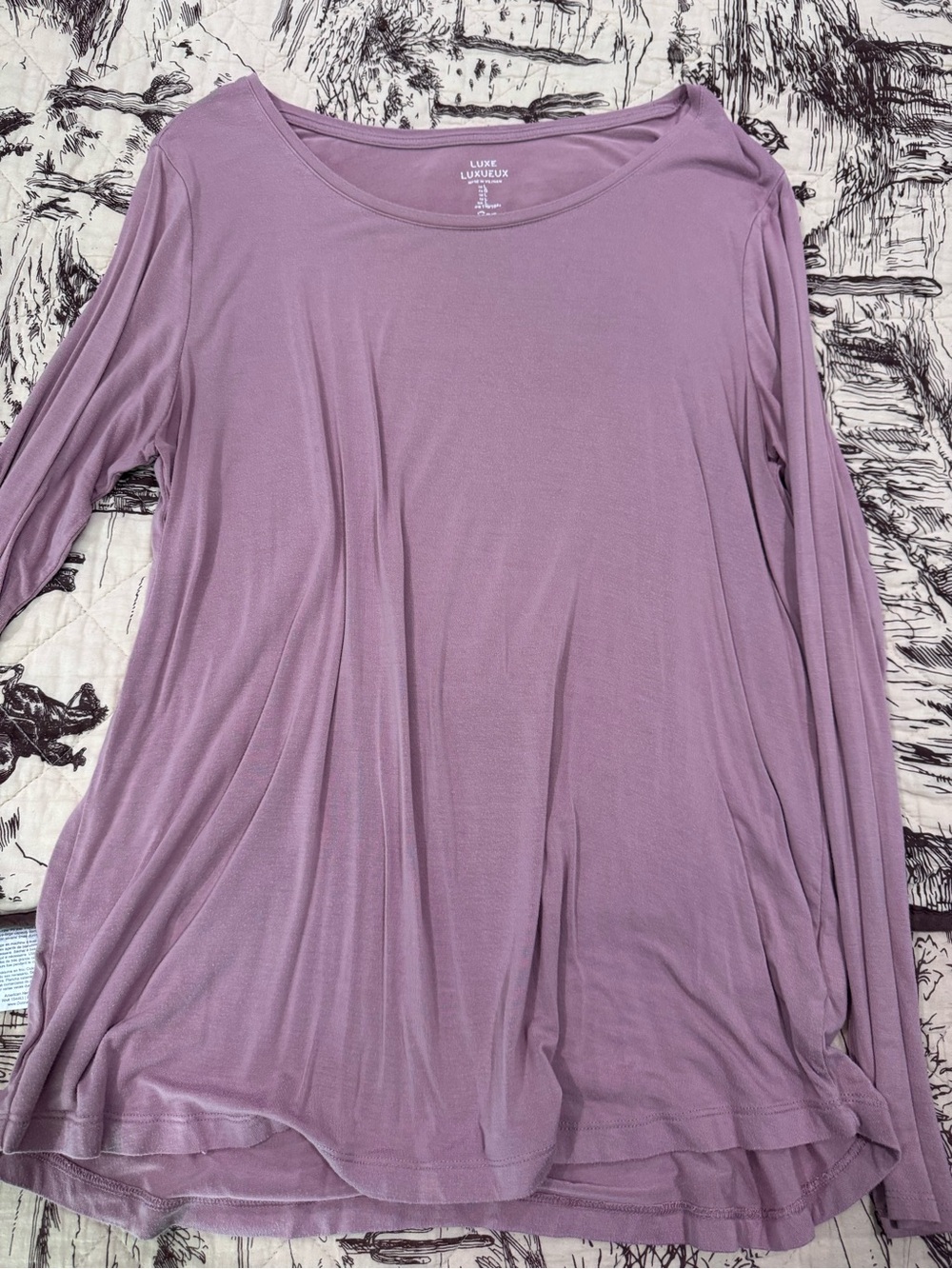Luxe Lavender Long-Sleeve Scoop Neck Top